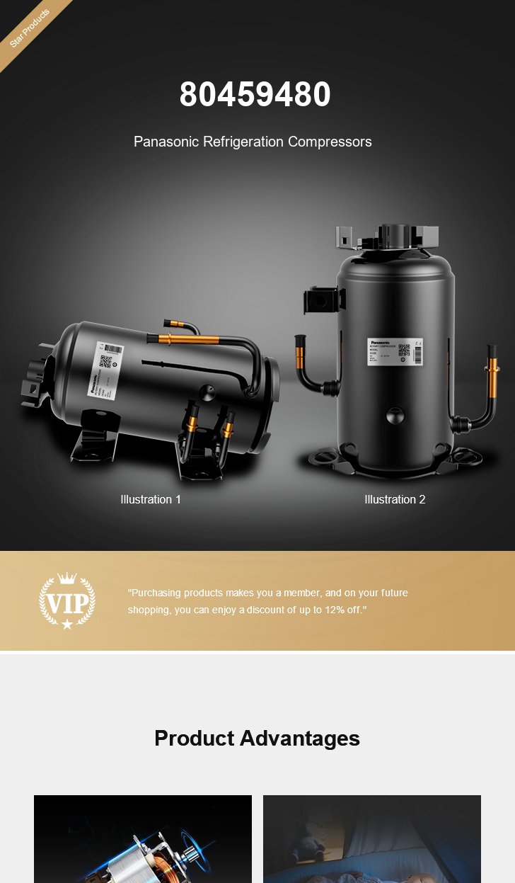 Panasonic Compressor 80459480, technical parameters pdf, structure diagram
